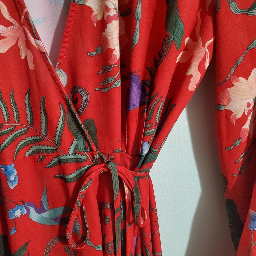 H&M Red Floral Midi Dress - Picture 12 of 13